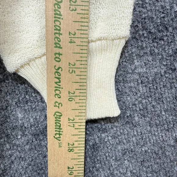 Vintage Zefran Chenille Terry Knit Sweater Mens Large Beige 80's Made in USA NOS - Picture 9 of 10